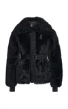 Moncler Valdivian Faux Fur Ski Jacket In Black