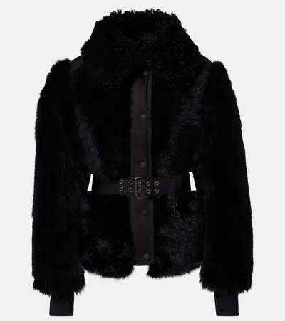 Moncler Valdivian Shearling Down Jacket In Black