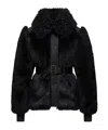 Moncler Valdivian Shearling Short Down Jacket In Black