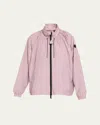 Moncler Valencay Drawstring Windbreaker Jacket In Pink