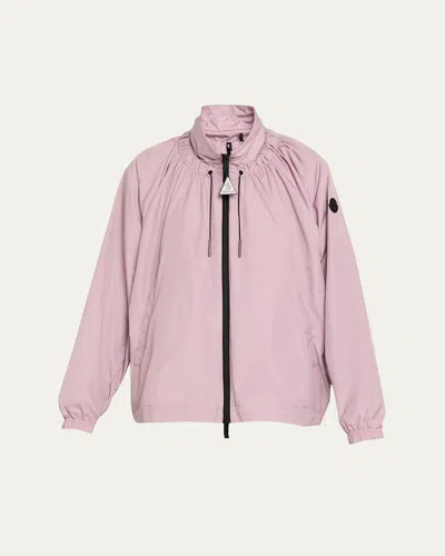 Moncler Valencay Drawstring Windbreaker Jacket In Pink