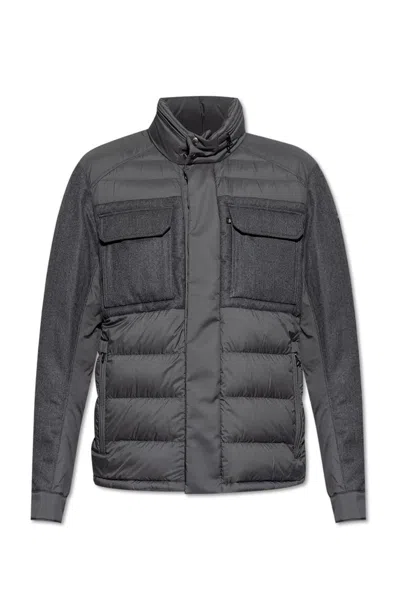Moncler Men's Ultralight Down Jacket With Hidden Hood In Gray