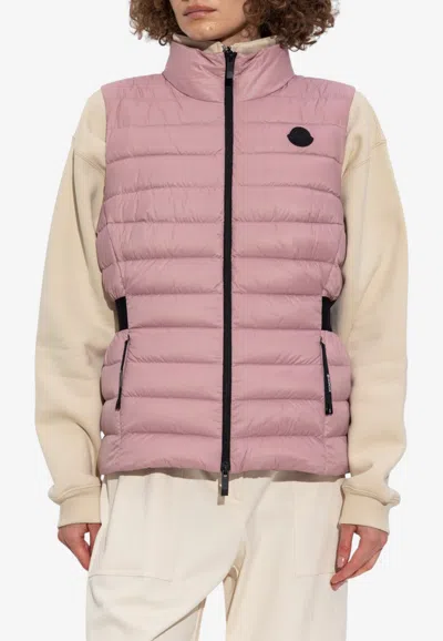 Moncler Valmarie Down Vest In Pink