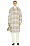 Moncler Vanay Checked Brushed Wool-blend Felt Coat In Cream & Multi
