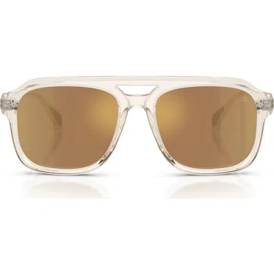 Moncler Vantos 56mm Polarized Mirrored Pillow Sunglasses In Brown