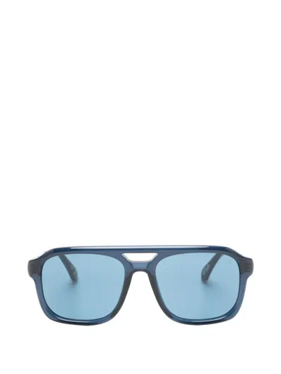 Moncler Vantos Transparent Pilot Sunglasses In Blue
