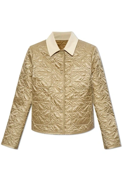 Moncler Varede Quilted Jacket In Gold