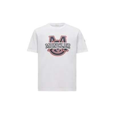 MONCLER T-SHIRT EN COTON À MOTIF LOGO UNIVERSITAIRE