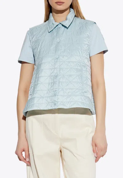 Moncler Vayres Quilted Vest In Blue