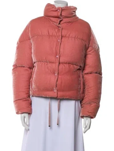 Pre-owned Moncler Velvet Bomber Jacket W/ Tags In Pink