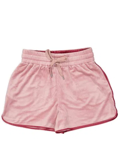 Moncler Velvet Drawstring Shorts In Pink