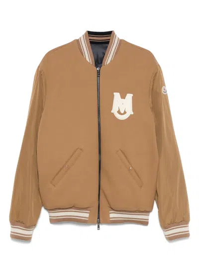 Moncler Vennes Reversible Down Bomber Jacket In Brown