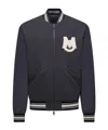 Moncler Ribbed Collar With Striped Details Jacket In Blue