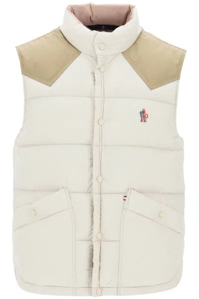 Moncler Veny Padded Feather Vest For In Beige
