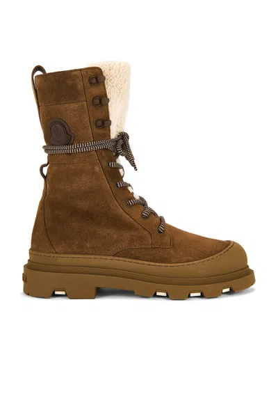 Moncler Vera High Ankle Boot In Brown