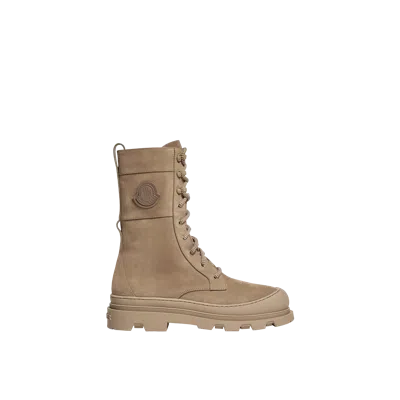 Moncler Vera High Nubuck Lace-up Boots, Women, Green, Size: 36 In Multi
