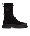 Moncler Vera High Suede Lace-up Boots In Black