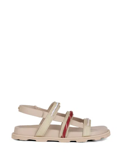 Moncler Stylish Crisscross Low Sandals For Women In Neutral