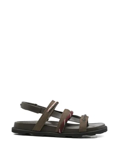 Moncler Vera Isla Grosgrain And Leather Sandals In Multi