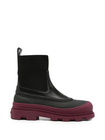 Moncler Vera Leather Ankle Boots In Multi