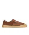 Moncler Luxe Suede Lace-up Sneakers For Women In Brown