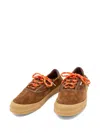 Moncler Luxe Suede Lace-up Sneakers For Women In Brown
