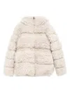 Moncler Verie Teddy Hooded Short Down Jacket In White