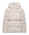 Moncler Verie Teddy Hooded Short Down Jacket In Multi
