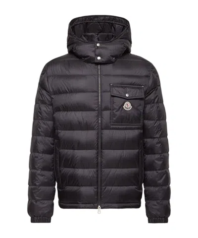 Moncler Verith Hooded Zip-up Short Puffer Jacket In Blue