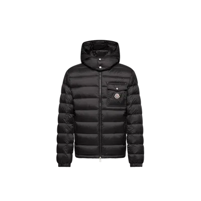 Moncler Verith Hooded Short Down Jacket, Men, Black, Size: 6