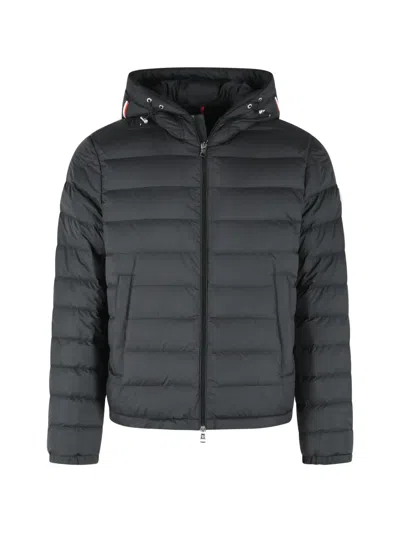 Moncler Vermeille Hooded Jacket Elastic Cuffs Quilting In Black