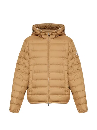 Moncler Vermeille Padded Hooded Jacket In Brown