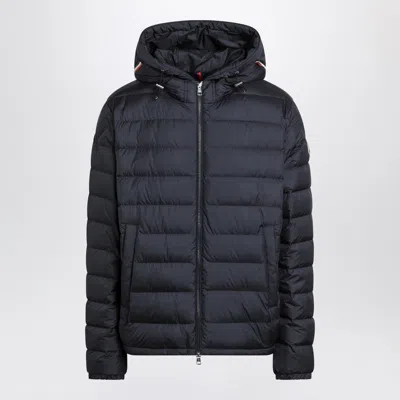 Moncler Vermeille Short Padded Jacket With Hood In Navy In Black