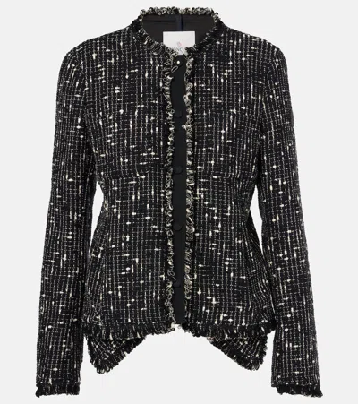 Moncler Verneuil Peplum Tweed Jacket In Black