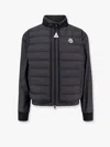 Moncler Down Jacket With Knit Sleeves In Black