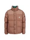 Moncler "verone 1" Reversible Crop Down Jacket In Brown