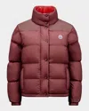 Moncler Verone Reversible Short Down Jacket In Dark Red