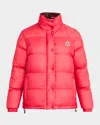 Moncler Verone Reversible Short Down Jacket In Red