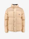Moncler Reversible Convertible Canvas-trimmed Quilted Shell Down Jacket In Beige