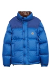 Moncler Verone Reversible Short Down Jacket In Blue