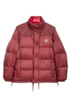 Moncler Verone Reversible Short Down Jacket In Dark Red