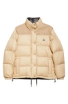 Moncler Verone Reversible Twill-jacquard Trimmed Quilted Shell Down Jacket In Khaki