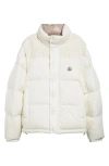 Moncler Verone Convertible Down Puffer Jacket In Silk White