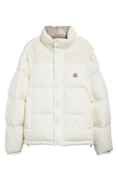 Moncler Verone Convertible Down Puffer Jacket In Natural