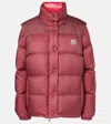 Moncler Verone Reversible Short Down Jacket In Burgund