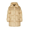 Moncler Verone Long Down Jacket In Beige