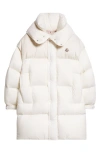 Moncler Verone Longline Down Puffer Parka In Natural