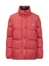 Moncler Verone Reversible Short Down Jacket In Red