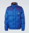 Moncler Verone Reversible Short Down Jacket In Blau