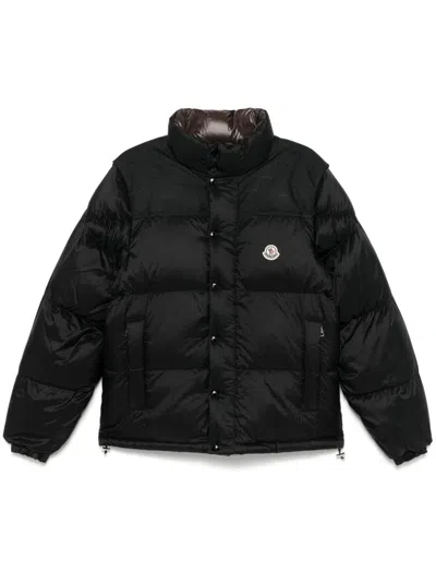 Moncler Reversible Convertible Canvas-trimmed Quilted Shell Down Jacket In Black